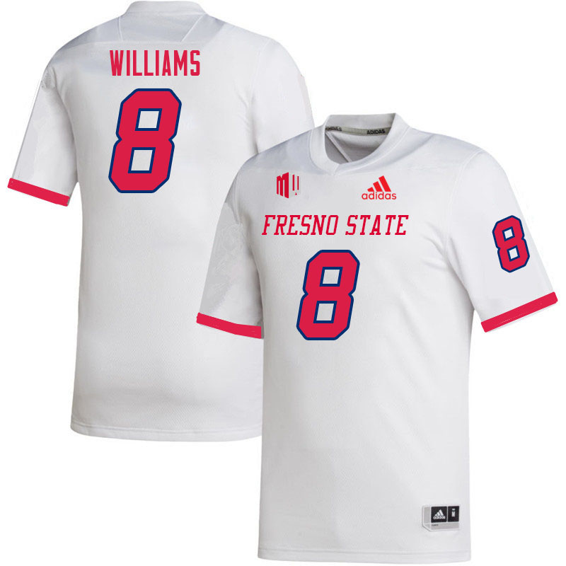 Men #8 Jalen Williams Fresno State Bulldogs College Football Jerseys Sale-White
